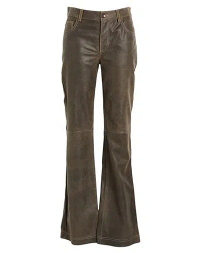 Etro Woman Pants Military Green Size 4 Calfskin