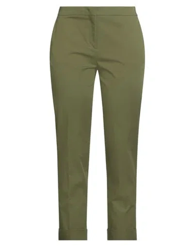 Etro Woman Pants Military Green Size 6 Cotton, Elastane