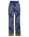Etro High-rise Bandana Border-print Wide-leg Silk Pull-on Pants In Navy