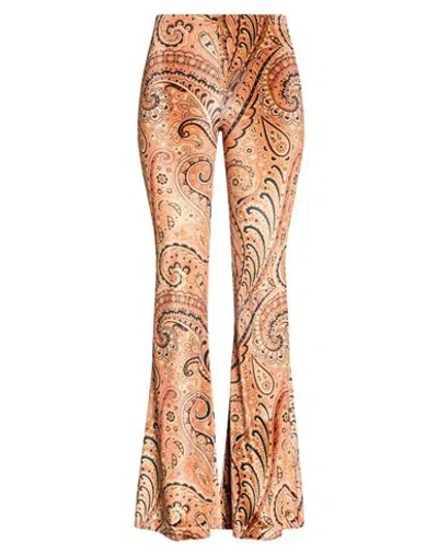 Etro Woman Pants Orange Size 4 Polyester, Elastane