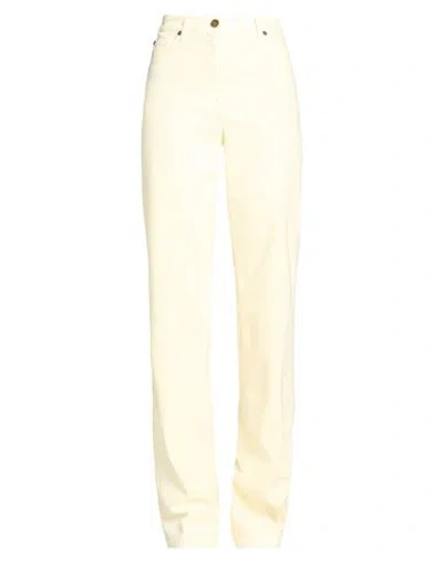 Etro Woman Pants Pastel Yellow Size 28 Cotton, Elastane In Neutral