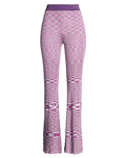 Etro Woman Pants Purple Size 6 Silk, Polyamide, Elastane