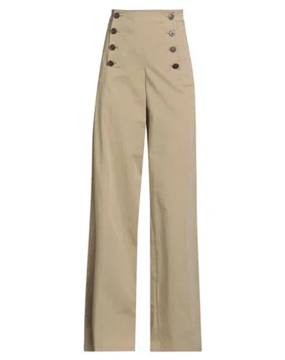 Etro Woman Pants Sand Size 6 Cotton, Elastane In Green