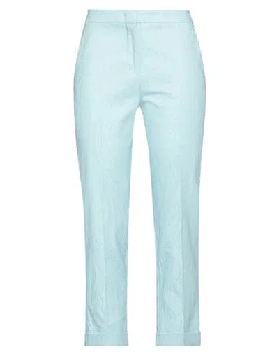 Etro Woman Pants Sky Blue Size 4 Cotton, Elastane