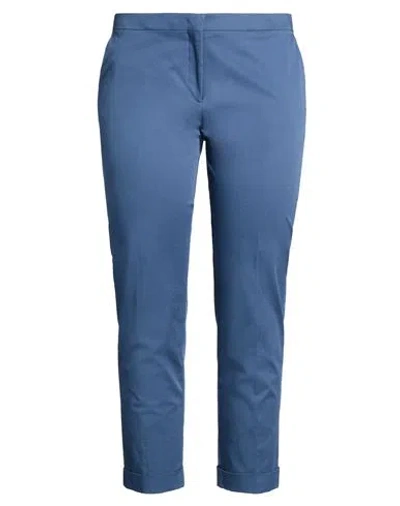 Etro Woman Pants Slate Blue Size 10 Cotton, Elastane