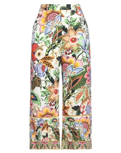 Etro Woman Pants White Size 6 Cotton In X0800