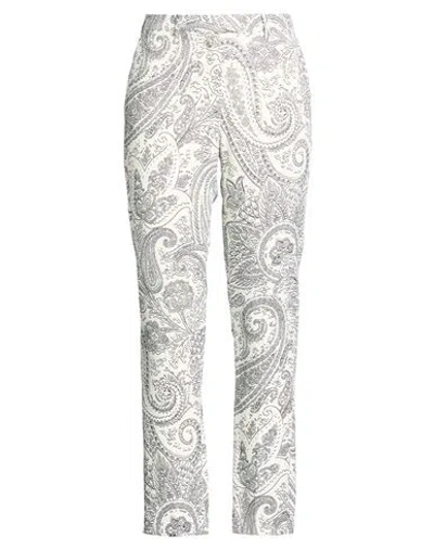 Etro Woman Pants White Size 6 Viscose, Wool