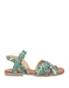 Etro Woman Sandals Green Size 12c Leather In Green