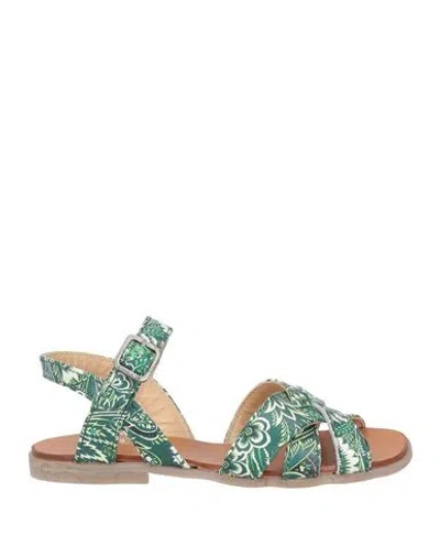 Etro Woman Sandals Green Size 12c Leather