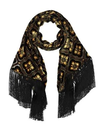 Etro Woman Scarf Black Size - Viscose, Silk, Acetate In Brown