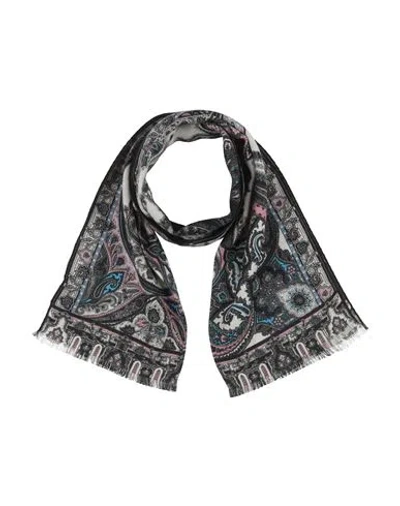 Etro Woman Scarf Black Size - Wool, Silk