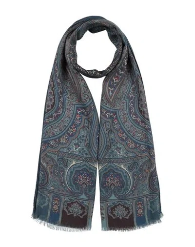 Etro Woman Scarf Navy Size - Modal, Silk In Multi