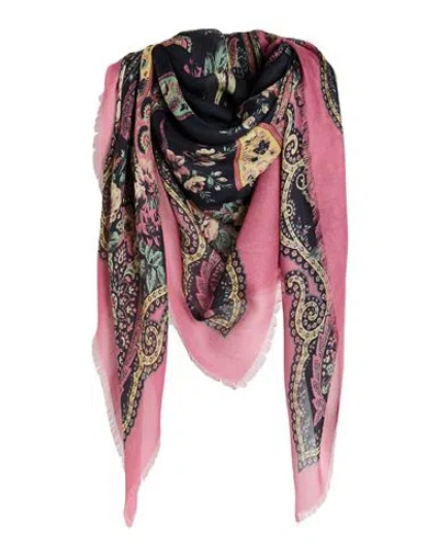Etro Woman Scarf Pink Size - Modal, Silk In Brown