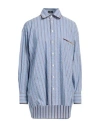 Etro Woman Shirt Azure Size 2 Cotton, Nylon, Polyester In Blue