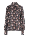 Etro Woman Shirt Black Size 8 Silk In Brown