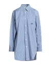 Etro Striped Cotton Oversized Shirt In Blue