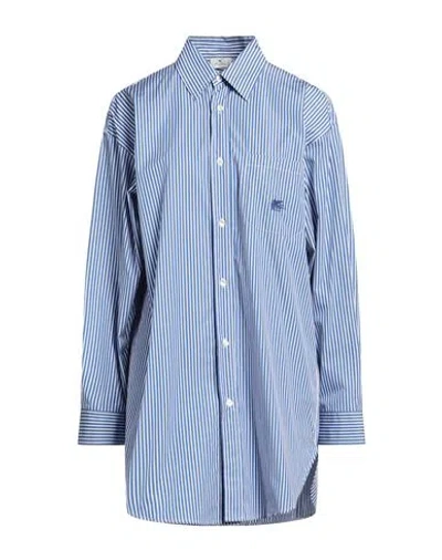 Etro Woman Shirt Blue Size 6 Cotton