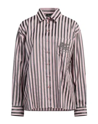 ETRO ETRO WOMAN SHIRT BLUSH SIZE 10 COTTON, VISCOSE, SILK