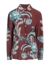 Etro Woman Shirt Brick Size 8 Silk In Red