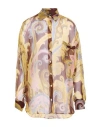 Etro Woman Shirt Brown Size 8 Silk