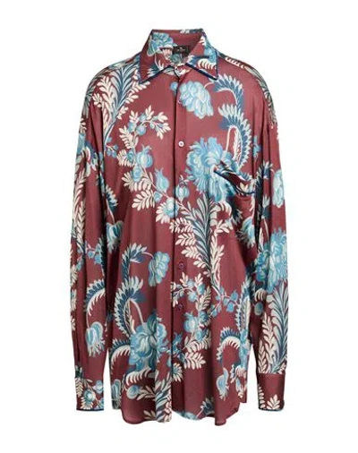 ETRO ETRO WOMAN SHIRT BURGUNDY SIZE 4 VISCOSE, NYLON, POLYESTER