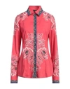 Etro Bandana Border-print Collared Cotton Shirt In Red