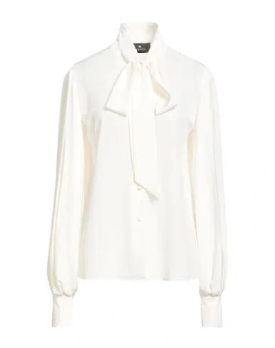 Etro Woman Shirt Cream Size 10 Silk In White