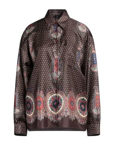ETRO ETRO WOMAN SHIRT DARK BROWN SIZE 6 SILK