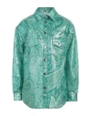 Etro Woman Shirt Green Size 6 Nylon, Polyurethane