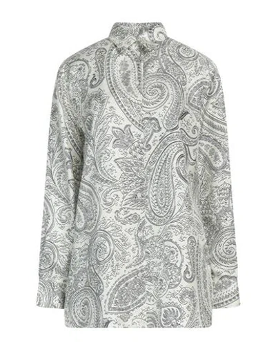 Etro Woman Shirt Ivory Size 12 Silk In White