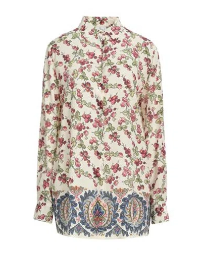 ETRO ETRO WOMAN SHIRT IVORY SIZE 10 SILK