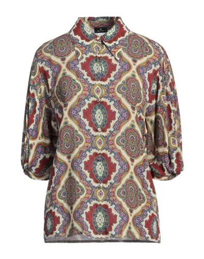 Etro Woman Shirt Ivory Size 12 Viscose, Elastane In White