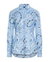 Etro Paisley-print Cotton Blend Shirt In Blue