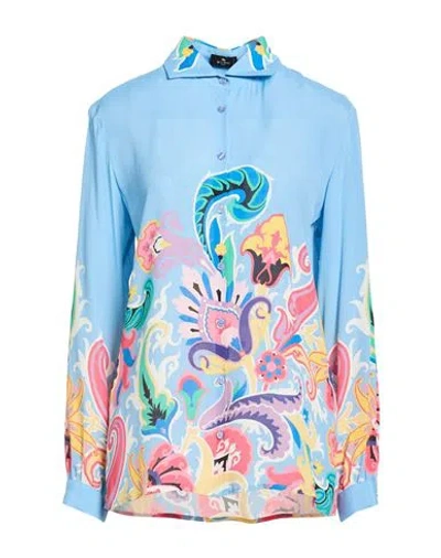 Etro Woman Shirt Light Blue Size 6 Viscose
