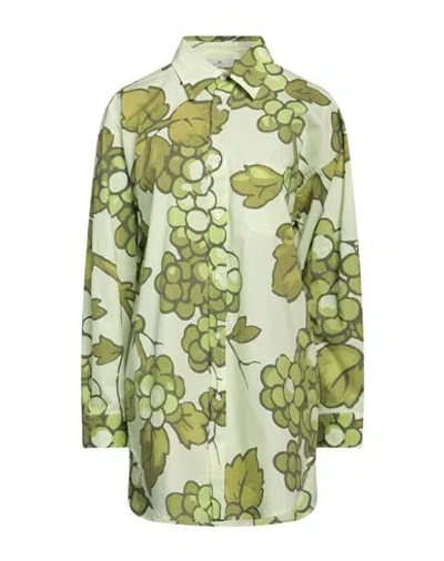 Etro Woman Shirt Light Green Size 4 Cotton, Elastane