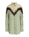 Etro Micro Floral-print Silk Button-front Shirt In Green