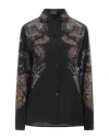 Etro Woman Shirt Midnight Blue Size 6 Silk In Black
