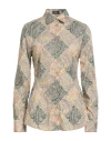 Etro Printed Popeline Shirt With Patchwork Paisley Print In Gray