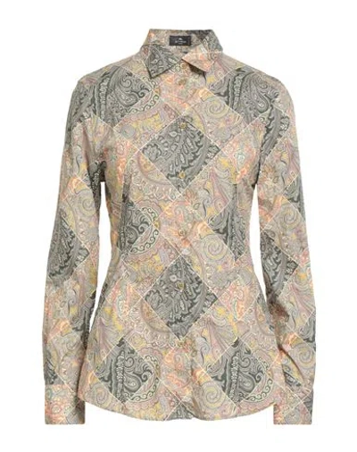 ETRO ETRO WOMAN SHIRT MUSTARD SIZE 8 COTTON, ELASTANE