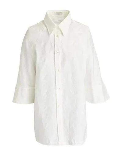 Etro Woman Shirt Off White Size 4 Cotton, Polyamide In Off White