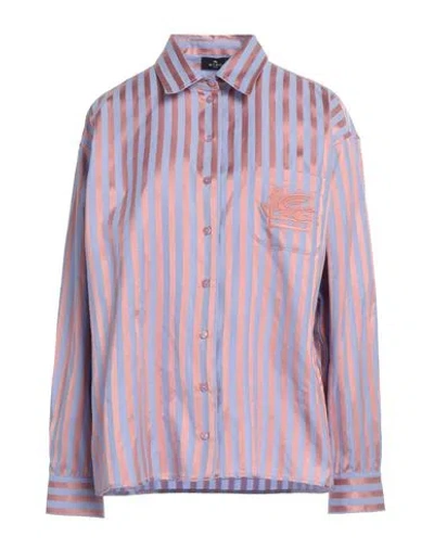 Etro Woman Shirt Pastel Pink Size 8 Cotton, Viscose, Silk