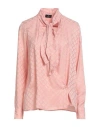 Etro Silk-jacquard Scarf-collar Shirt In Pink