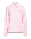 Etro Logo-embroidered Striped Cotton Shirt In Pink