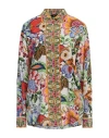 Etro Tree Of Life Long-sleeve Floral Silk Shirt In White