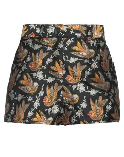 Etro Woman Shorts & Bermuda Shorts Black Size 8 Polyester In Multi