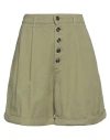 Etro Buttoned Cotton Bermuda Shorts In Green
