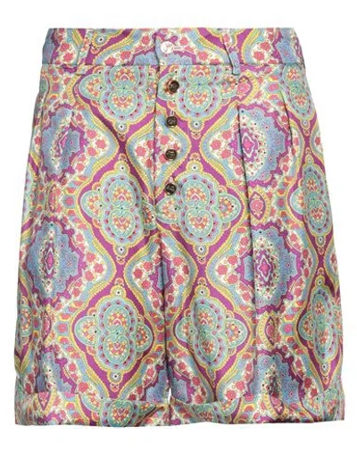 ETRO ETRO WOMAN SHORTS & BERMUDA SHORTS PURPLE SIZE 4 SILK