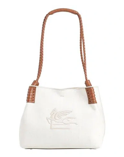Etro Woman Shoulder Bag Ivory Size - Textile Fibers, Leather In White