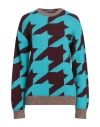 Etro Woman Sweater Azure Size 10 Wool, Viscose, Cashmere, Polyamide In Blue