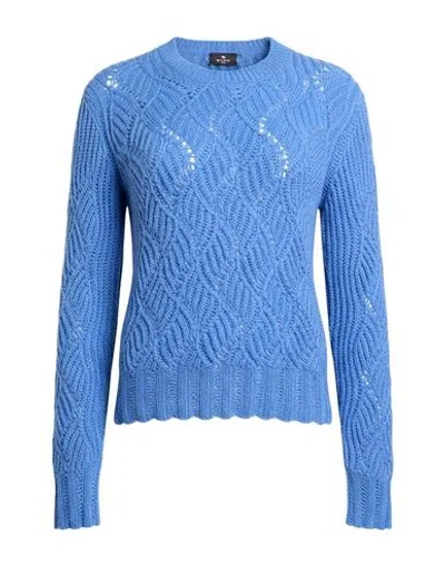 Etro Woman Sweater Azure Size 4 Cashmere In Blue